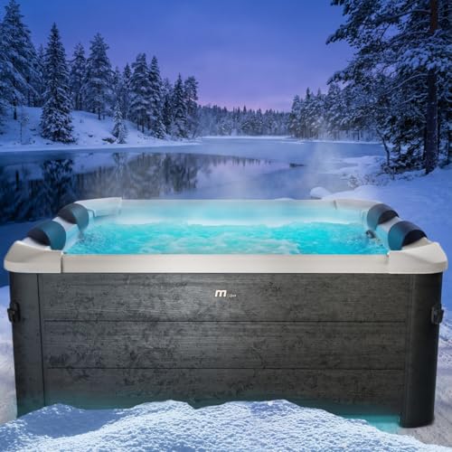 BRAST Whirlpool MSpa Oslo Aero Plus XXL mit Fester Außenwand | LED-Beleuchtung 20 einstellbare...