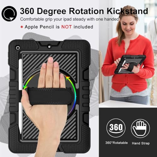 Coque pour iPad 8e génération antichoc rigide avec sangle silicone