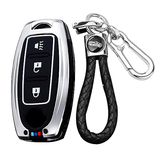 Coque de protection pour clé Nissan en argent métallisé chic et durable