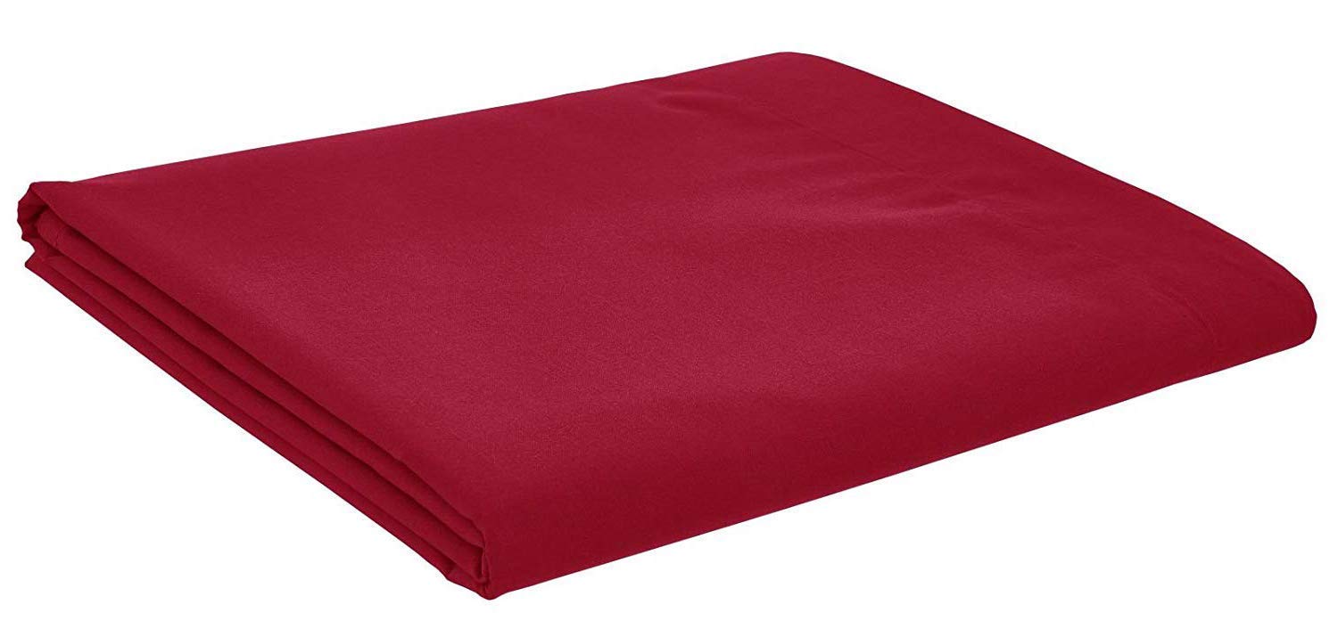 Plain Polycotton Soft & Breathable Top Sheet/Flat Sheet Easy Care All UK Sizes (Red, King)