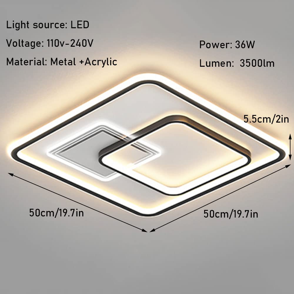 Ceiling Pendant Light , Led Edge Glow Ceiling Lights 19.7In 36W