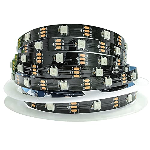 Tesfish WS2812B Striscia LED RGB Strisce Pixel 5m 5V 5050 150 LEDs IP30 Flessibile Nero PCB Pieno di Colori Nastri Intelligente per Decorazione Pubblicitaria Progetti DIY