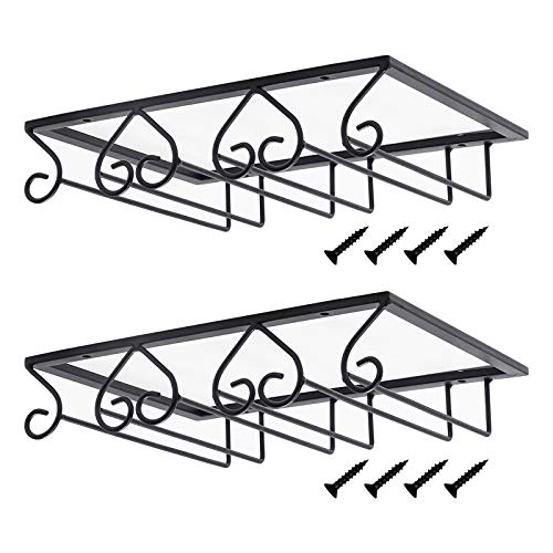 weinglashalter, weinglashalter zum umhängen, weinglas halter, kann 8-12 Weinglasregal, Regal für Weingläser, Glashalter, Schrankeinsätze, Weinglasregal mit Schrauben.(3 Slots 2 Packung) Cover
