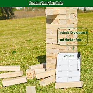 Olsa Jumbo Tumble Tower Outdoor Games 60pcs Large Blocks Stacking Lawn Yard Games for Kids Adults Family Stack to Over 5FT Giant Family Party Games for Christmas Holiday Olsa Jumbo Tumble Tower Outdoor Games 60pcs Large Blocks Stacking Lawn Yard Games for Kids Adults Family Stack to Over 5FT Giant Family Party Games for Christmas Holiday