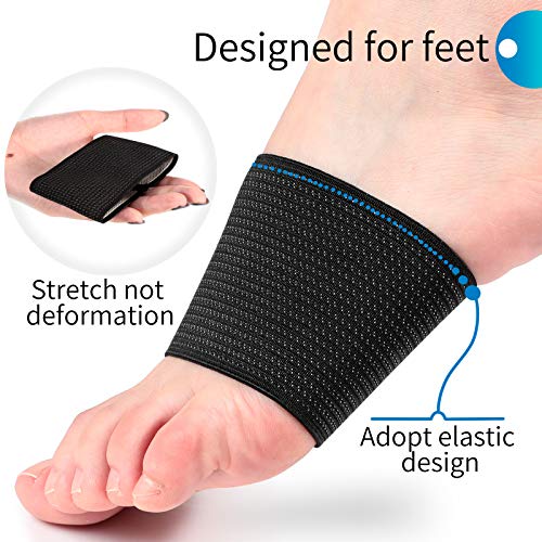 Image of Geyoga 2 Pairs Copper Foot Arch Support Compression Sleeves for Women Men