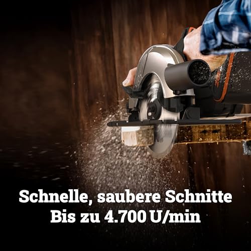 Worx WX526.9 Akku-Handkreissäge 20V mit 165mm Sägeblatt
