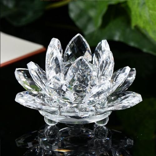 Escultura De Flor De Loto De Cristal Para Decoración De Centro De Mesa Elegante Para Dormitorio, Relajación Y Bienestar, Pieza Interior Transparente