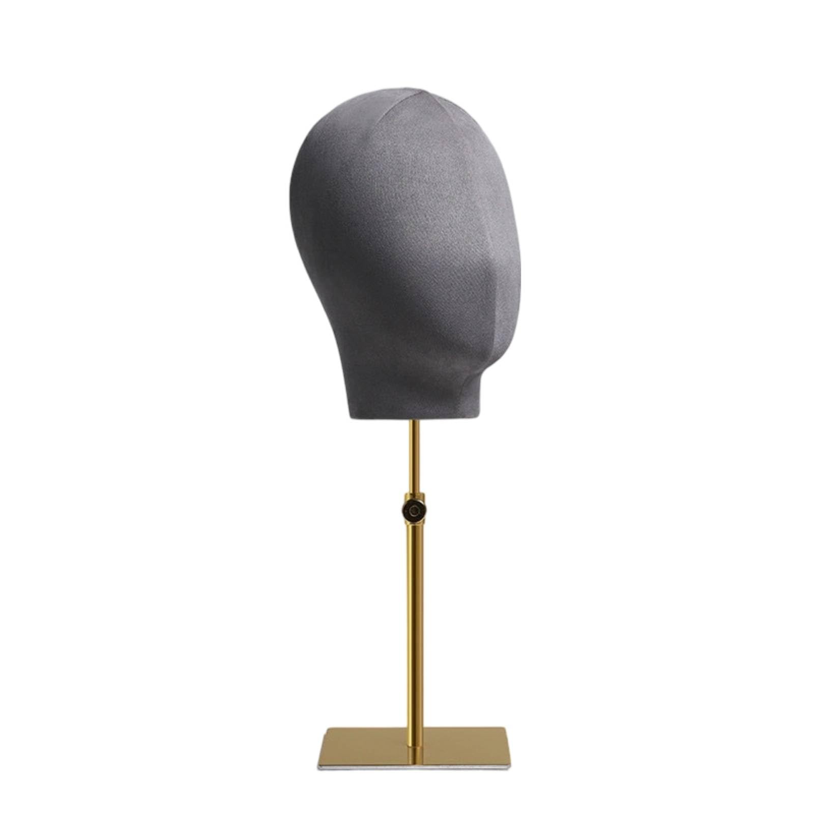 Gralara Testa Porta Parrucche Stabile Porta Cappelli da Tavolo Elegante Espositore per Collezionisti, Scatti Professionali, Negozi, Saloni di Bellezza , Camoscio Grigio