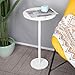 smusei Round End Table with Marble Base Drink Tables for Small Spaces Pedestal Table Small Round Side Table for Sofa Couch Chair Patio, White