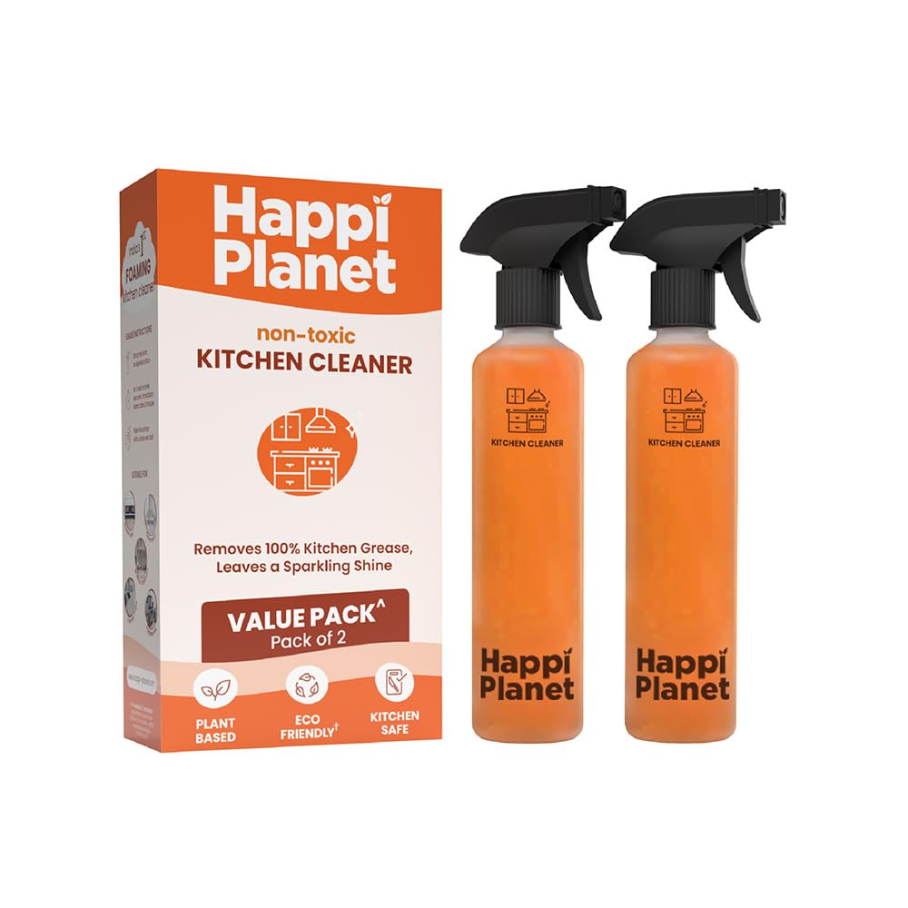 Happi Planet | Kitchen Cleaner Spray | India’s 1st Foaming Formulation for Less Scrubbing | 1 L | Suitable for Stoves, Chimneys, Counter Tops, Appliances, Walls & Cabinets | Non Toxic & Natural-picture-29
