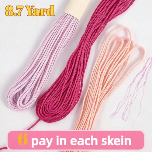 Image of Friendship Bracelet String 50 Color 8.7 Yard Darning Yarn Embroidery Thread | Long Soft Embroidery Floss Kit for Bracelet Making Cross Stitch Crochet DIY Crafts Hair Wrap Thread Repair Socks