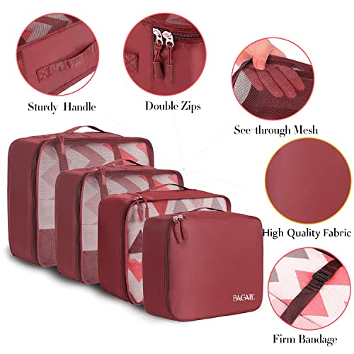 BAGAIL 8 Teilige Packwürfel, Kleidertaschen, Packing Cubes, Verpackungswürfel, Packtaschen Set für Urlaub und Reisen, Kofferorganizer Reise Würfel, Ordnungssystem für Koffer – Bild 5
