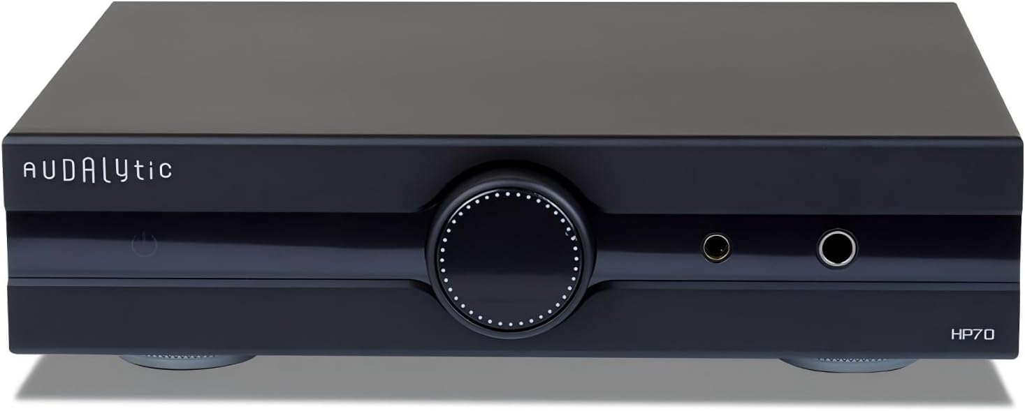 AUDALYTIC HP70 Fully Balanced Discrete Headphone Amplifer - Class A amplifier LME49720 Dual op-amp Preamp 3 line inputs and 2 preamp outputs Remote control support (Black)
