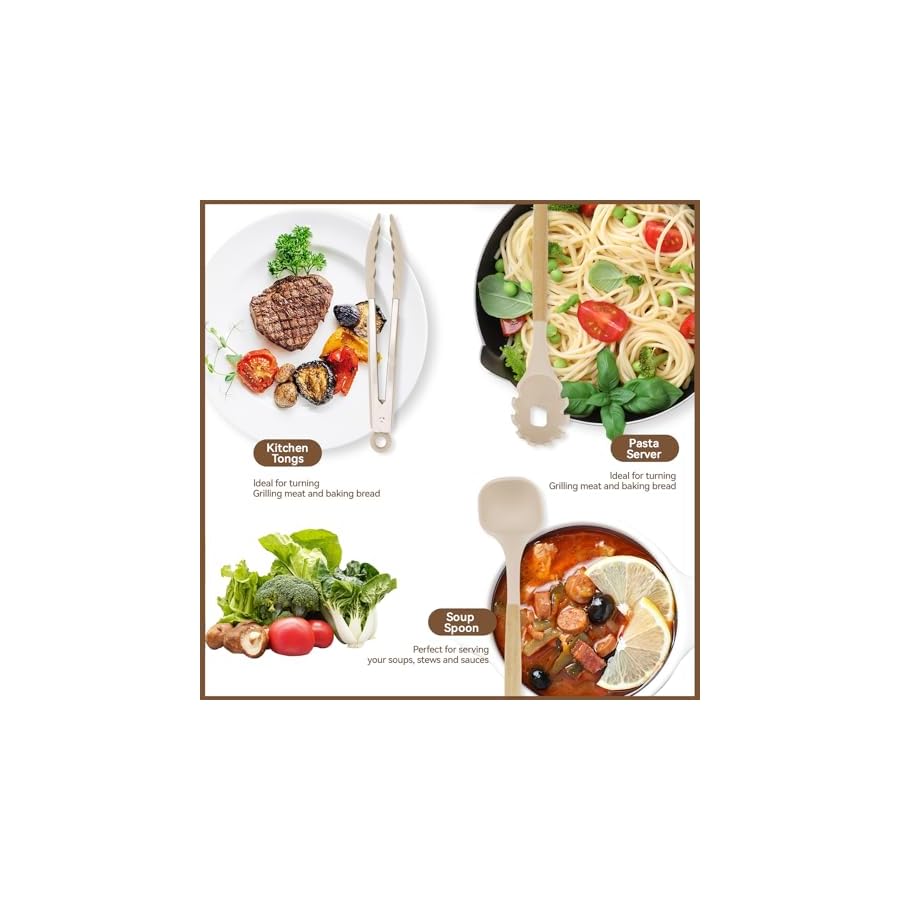 Knife-Set-10-Pieces-Professional-Kitchen-Knife-Set-with-Universal-Knife-Block-Non-stick-Heat-Resistan-Kitchen-Tools-and-Gadgets-with-Wooden-Handle-Khaki Knife Set, 10 Pieces Professional Kitchen Knife Set with Universal Knife Block, Non-stick Heat Resistan Kitchen Tools and Gadgets with Wooden Handle (Khaki)