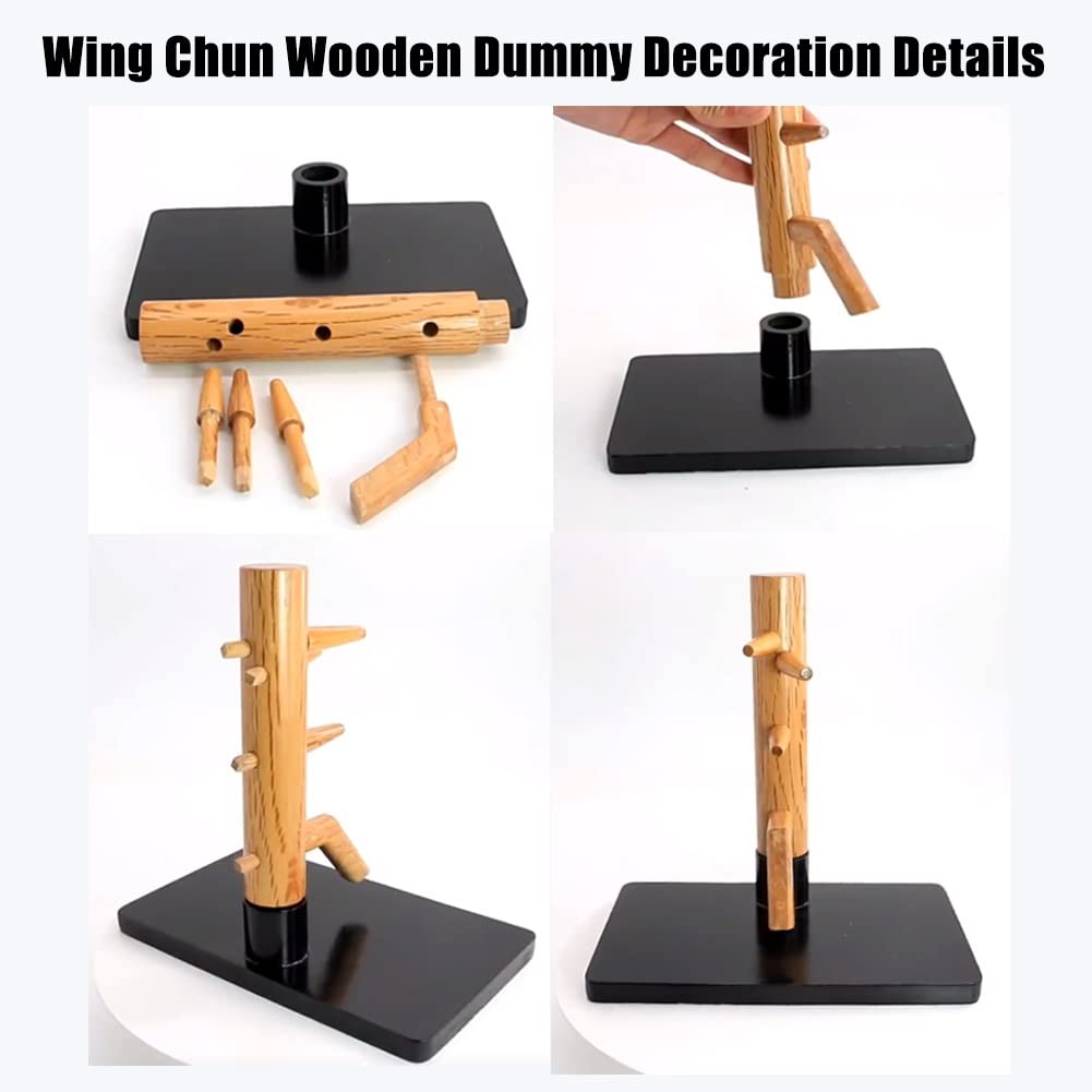 DYK&NX Mini Mannequin de Bois Wing Chun, Wing Chun Kung Fu Décoration, Idée Cadeau Amateurs d'arts, Martiaux en Bois Massif, pour La Décoration de Bureau Artisanat Ornement (Grey : B)