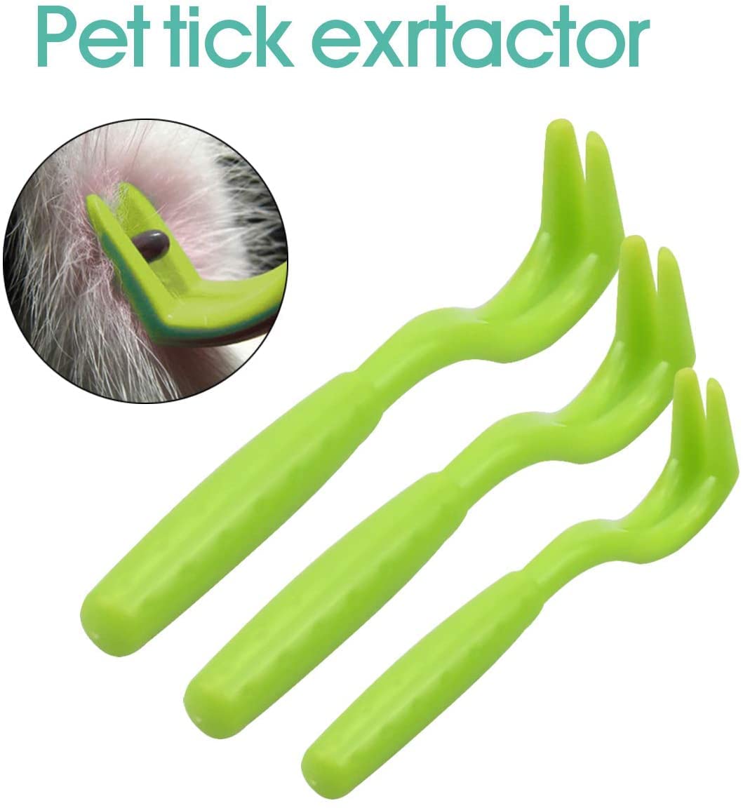 linvshi shop Crochet Tiques,3 Pièces Tire Tique,Pince a Tique Plastique,pour Chiens Chats Efficace Tick Removal Tool