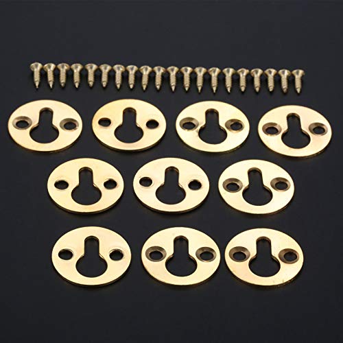 Image of 10Pcs Round Hanging Picture Oil Painting Mirror Frame Hooks Hangers With Screws Gold /Silver Furniture Hardware 25mm (Color: A)