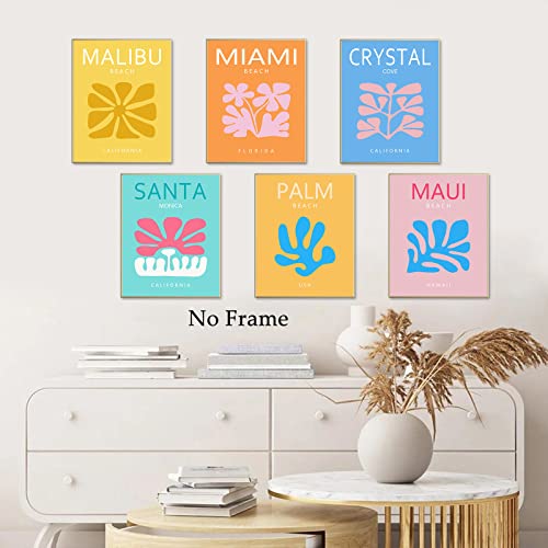 Preppy Art Print Abstract Travel Wall Art Colorful Preppy Painting Pink College Poster Trendy Canvas Wall Art Colorful Aesthetic Print Danish Pastel Painting Aesthetic Preppy Wall Decor 8X10Inx6 No Frame #TOP2