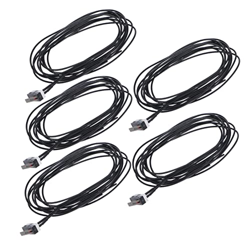 5 Pcs Micro Limit Switch with Wire, Black Plastic, 3 Terminals
