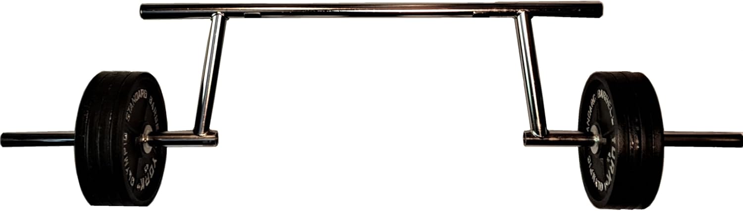 Force of Habit Cambered Squat Bar Olympic Angled 2" 39 lbs 13" Offset 90" Length Rated 810 lbs 1200 lbs Capacity Fixed Sleeves Standard Power Rack Monolift Gives Relief from Shoulder Pain