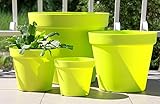 Wamat Blumenkübel Blumentopf Pflanzkübel Pflanztopf 4 Größen / 8 Farben S - XXLNeu!! (Durchmesser:34 cm, hellgrün)