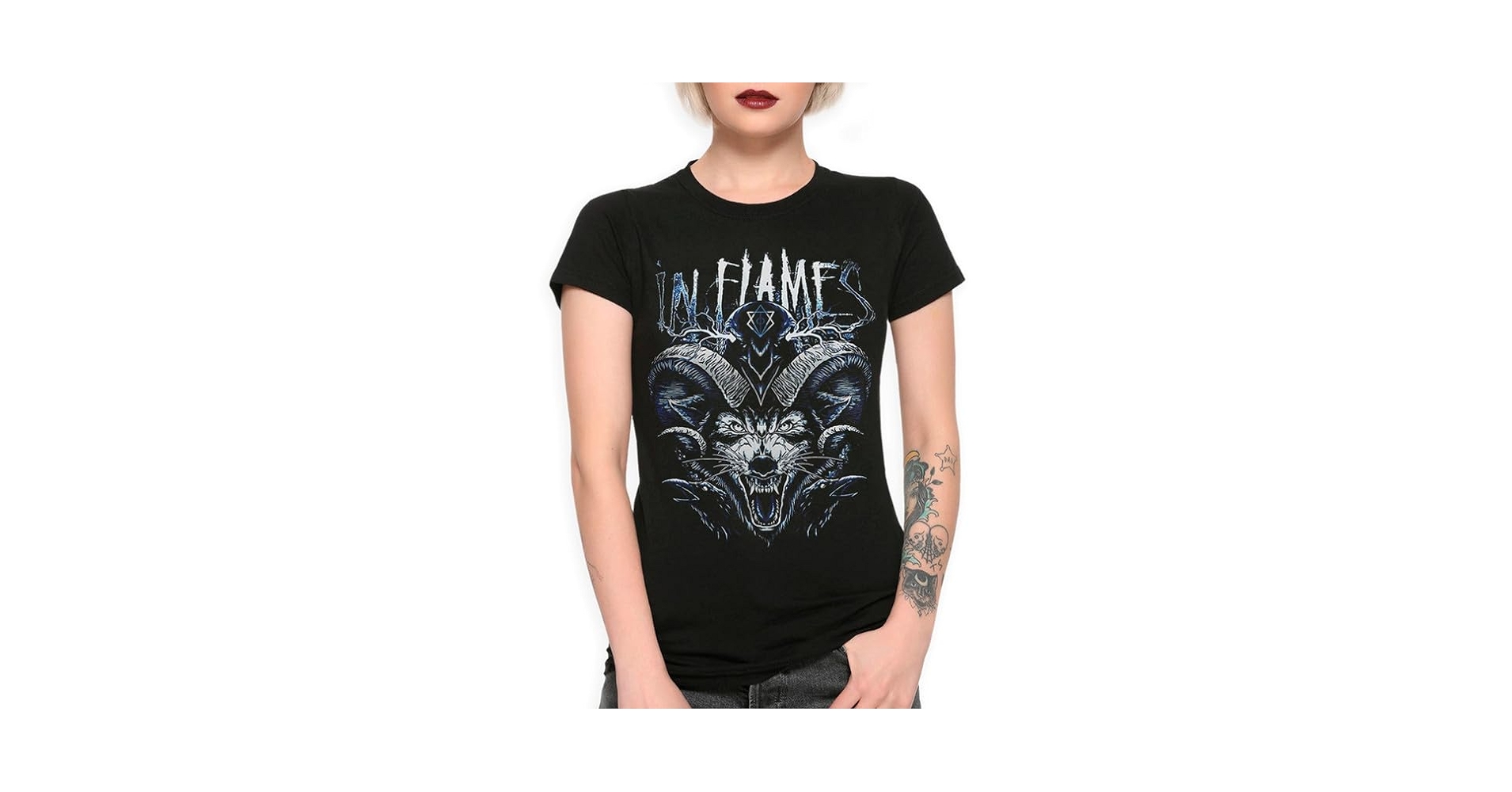 Amazon.com: in Flames Heavy Metal Women's T-Shirt Small