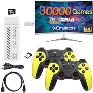 30000+ Wireless Retro Game Stick, Retro Game Console, Revisit Classic Video Games Stick, Retro Play Plug and Play Video Games Stick, HD HDMI TV Game Stick, Premium Competitive Dual Controllers