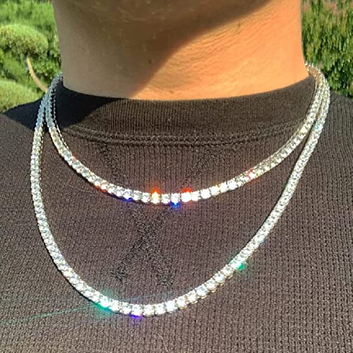 Moissanite Tennis Necklace 4-Mm Chain (20 Inches) #TOP3