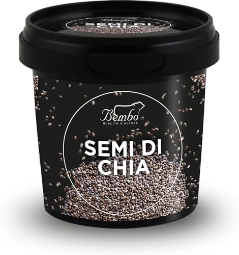 Semi Bembo: Semi di Chia 90g – Fonte Naturale di Omega-3, Fibre e Proteine – Confezione Salvafreschezza, Riutilizzabile e Riciclabile