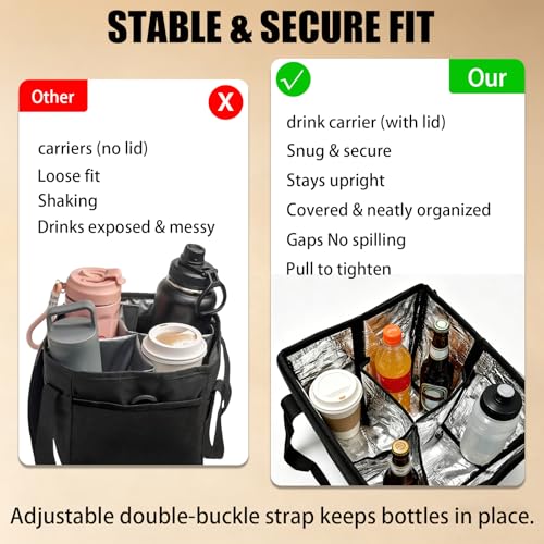 Bolsa de bebidas multifuncional para llevar tus cafés cómodamente de picnic 8