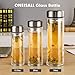 ONEISALL Glass Water Bottle, Double Walled Travel Mug with Removable Stainless Steel Infuser - Glass Tea and Coffee Tumbler with Sleeve Carrier, Lead-Free (600ml/20 oz)