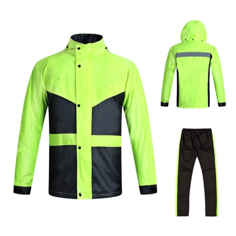 GDDO Combinaison de Pluie pour Hommes Femmes vêtements de Pluie Veste Pantalon Ensemble étanche Haute visibilité Coupe-Vent à Capuche imperméable Travail Moto Golf pêche
