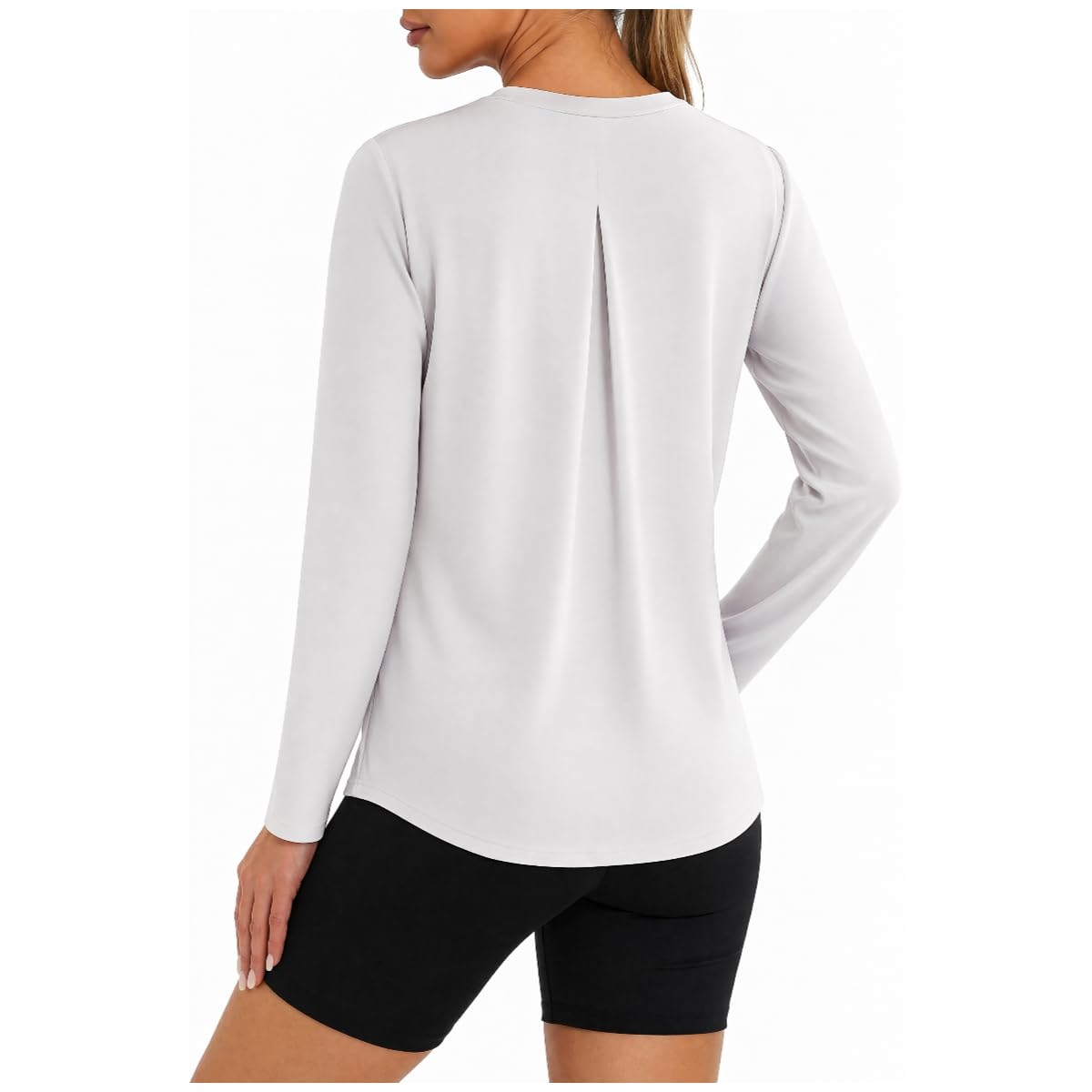 PINSPARK Weiches, langärmeliges Workout-Top für Damen, Daumenlöcher, UV-Sonnenschutz, schnell trocknend, Golf, Laufen, Wandern, Rash-Shirt