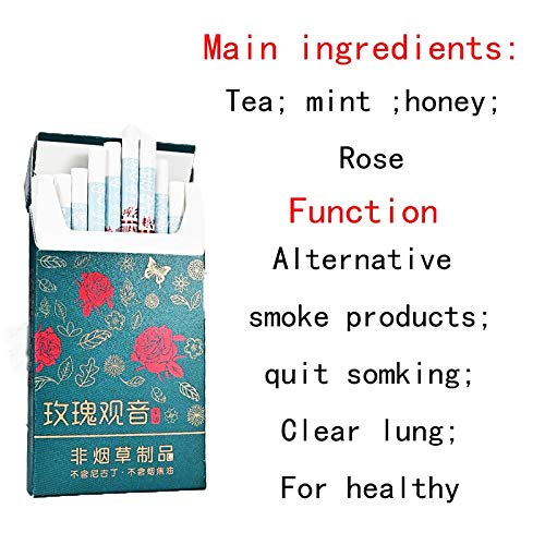 HUWOYMX Green Tea Herbal Cigarettes, Chinese Herbal Cigarettes Smoke