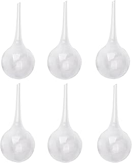 HLTER 6 lâmpadas de irrigação de plantas, globos de rega automáticos de vidro, estacas de dispositivo de irrigação automática por gotejamento de água, mini lâmpadas de vidro transparente duráveis para plantas internas e externas