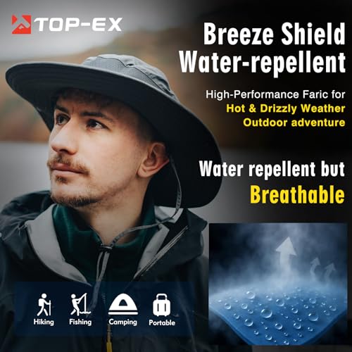 Image of Oversized XL XXL Mens Waterproof UPF50+ Golf Bucket Sun Hats Big Head Boonie Safari Wide Brim Fishing
