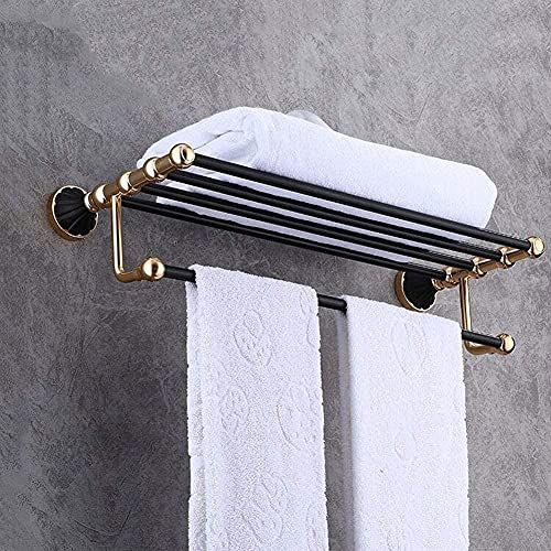 Porte-serviettes double en aluminium pour rangement chic de salle de bain