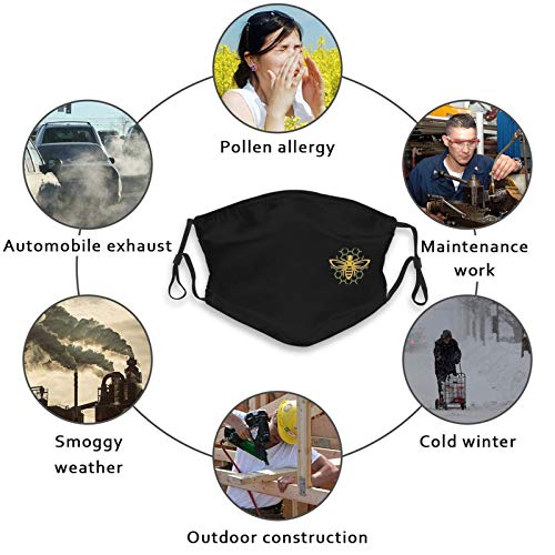 Funny Bee Face Mask Washable Reusable Bandana Fashion Scarf For Men Women Adults With 2 Filters #TOP6