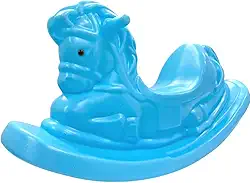 KIDS Cavalinho de Balanço Azul Bebê Brilhante, Gangorra Infantil