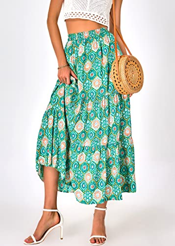Image of KIRUNDO Maxi Skirts for Women Summer Boho Floral Long Skirt