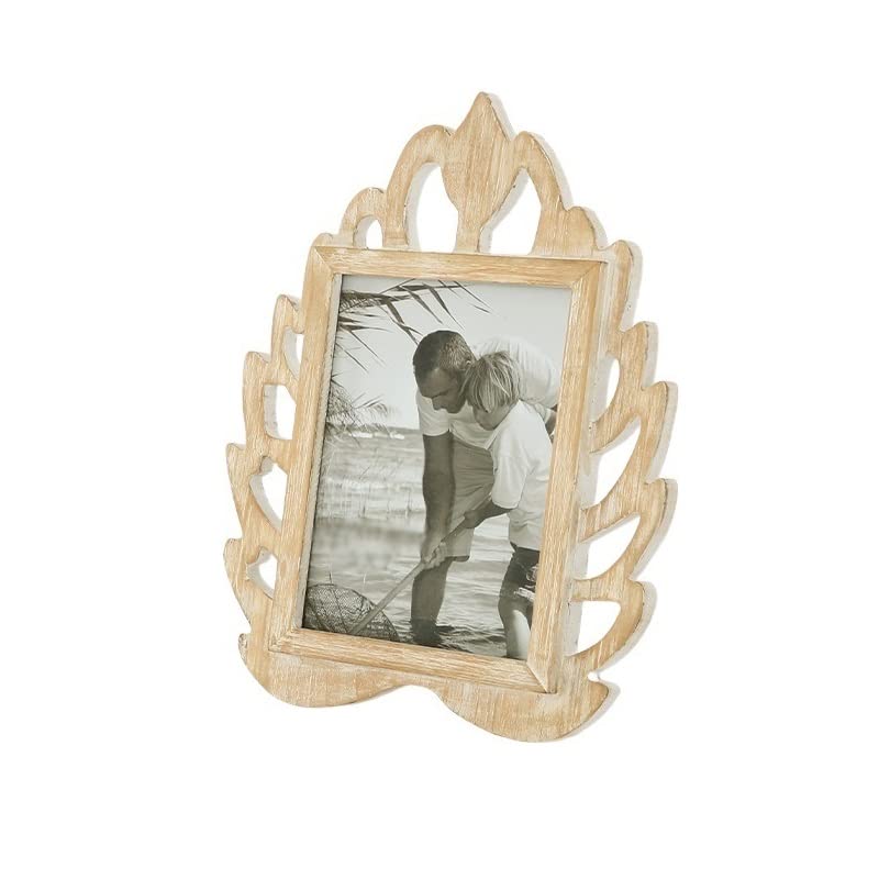 Cadre photo en bois 7 pouces contre les bureaux vides | Décoration rétro OwKay