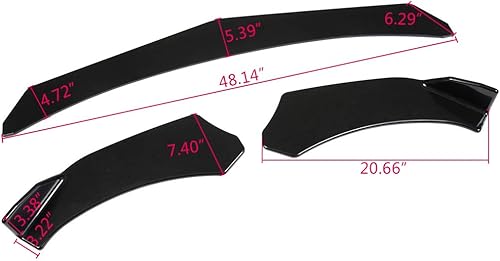 Miniatura 2 de Nuevo ABS universal parachoques delantero barbilla labio alerón divisor ala kit de cuerpo