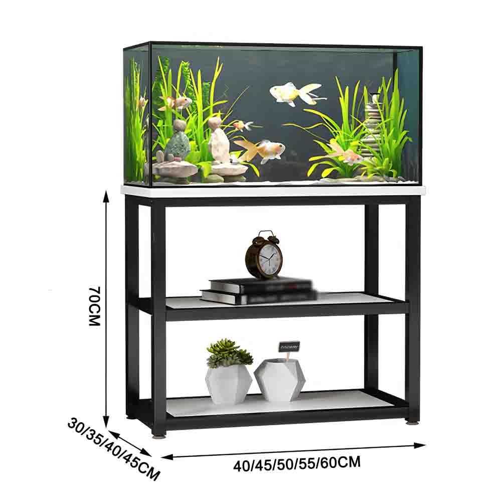 Supporto per Acquario Durham per impieghi gravosi - Robusta Struttura in Metallo con 3 Ripiani, Adatta Sia per Pesci d'Acqua Dolce Che salata - Colore Beige - Ideale per l'uso in casa e in u