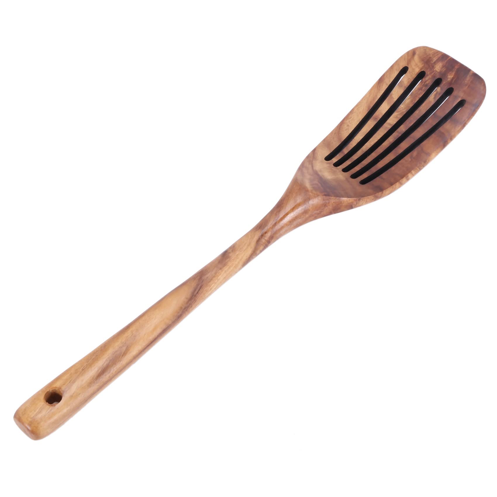 Küchenutensilien-Set, Holzlöffel zum Kochen, natürliches Teakholz, Küchenspatel-Set, inklusive 14 Stück