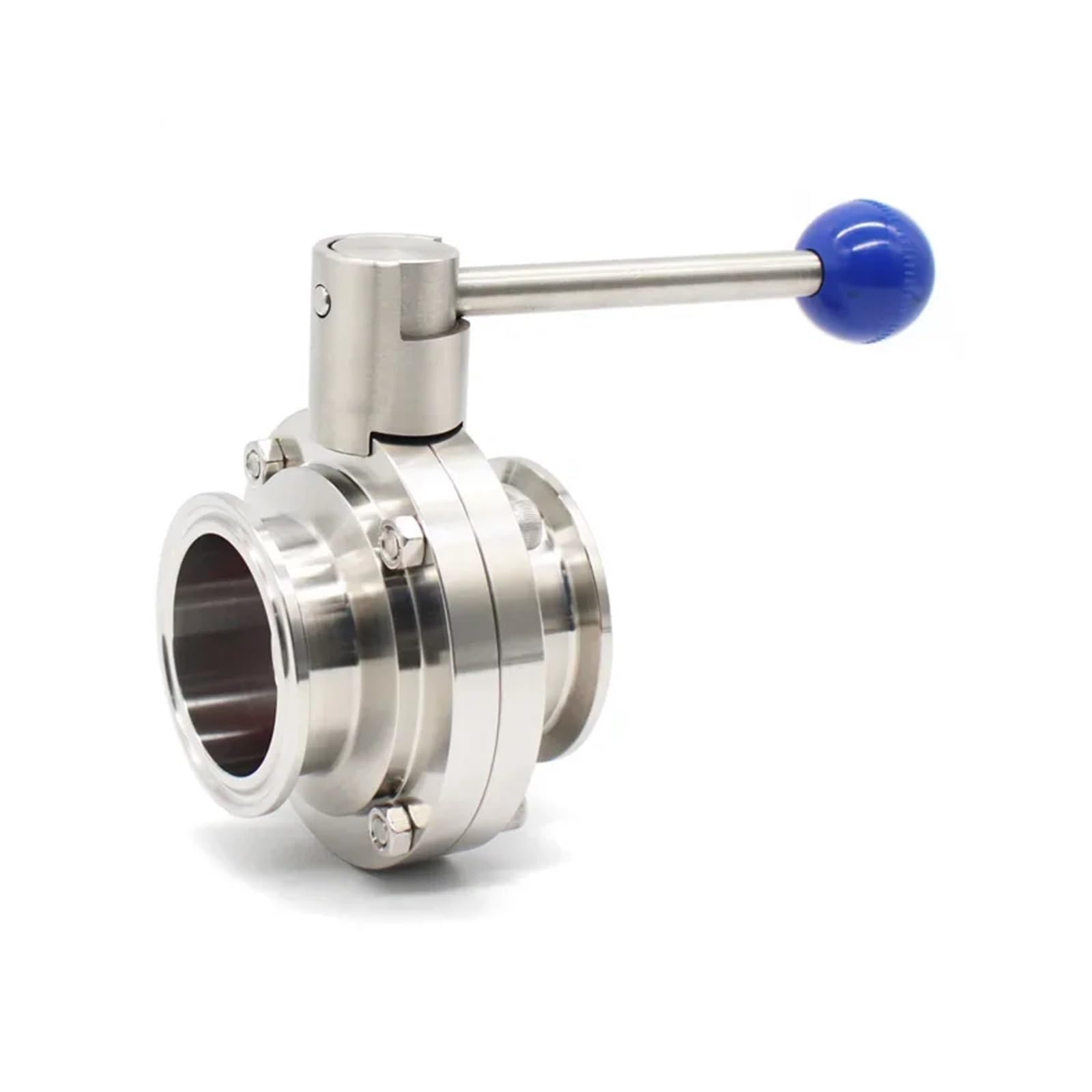 PXQCHAVLN 1.5" 2" 3" 4" 19/25/38/51/63.5/76/102mm SS304 Tri Clamp Butterfly Valve Stainless Steel Silicon Washer(76mm Ferrule 91)