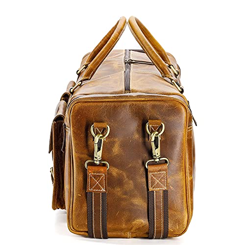 Leather Unisex Toiletry Bag Travel Dopp Kit and leather 28 inch overnight weekend duffle bag for Men and Women Combo Pack4