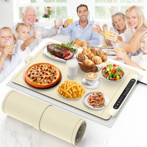Food Warming Mat Electric Tray: Adjustable Silicone...