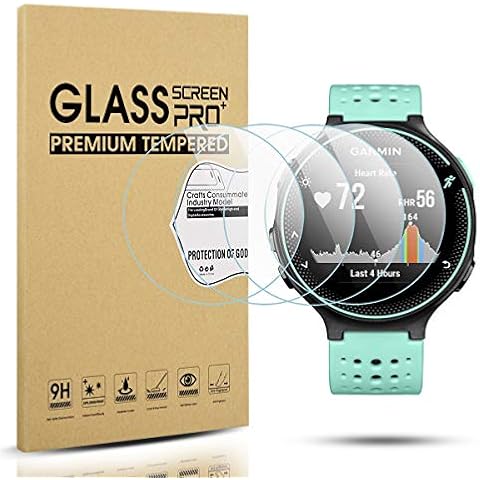 Diruite 4-Pack for Garmin Forerunner 220/225 / 230/235 / 620/630 Tempered Glass Screen Protector [2.5D 9H hardness] [Anti-Scratch] [No-Bubble] Cover