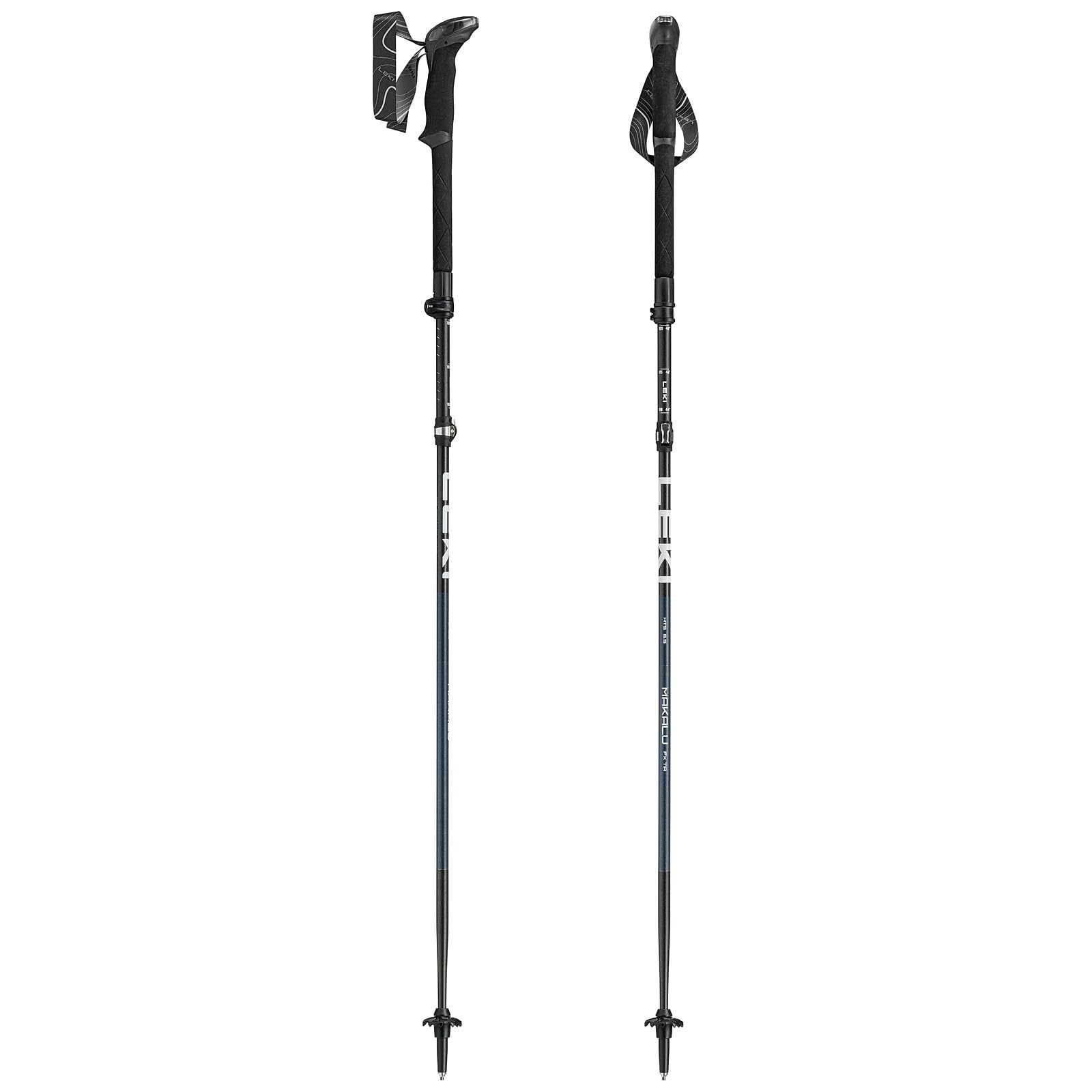 LEKI Makalu FX TA Klappbare Trekkingstöcke aus Aluminium (100-130 cm) mit Trekkingplatte, verstellbar mit Aergon Air Griff