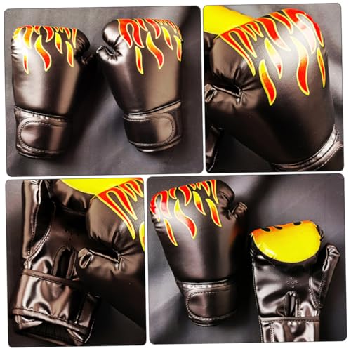 Guantes de boxeo negro de PU para niños cómodos para kickboxing 4